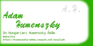adam humenszky business card