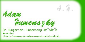 adam humenszky business card